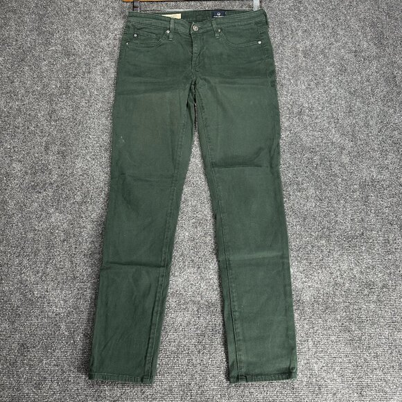 AG Adriano Goldschmied Jeans Womens 26 The Stevie Ankle Skinny Green Slim Straig - Picture 1 of 10